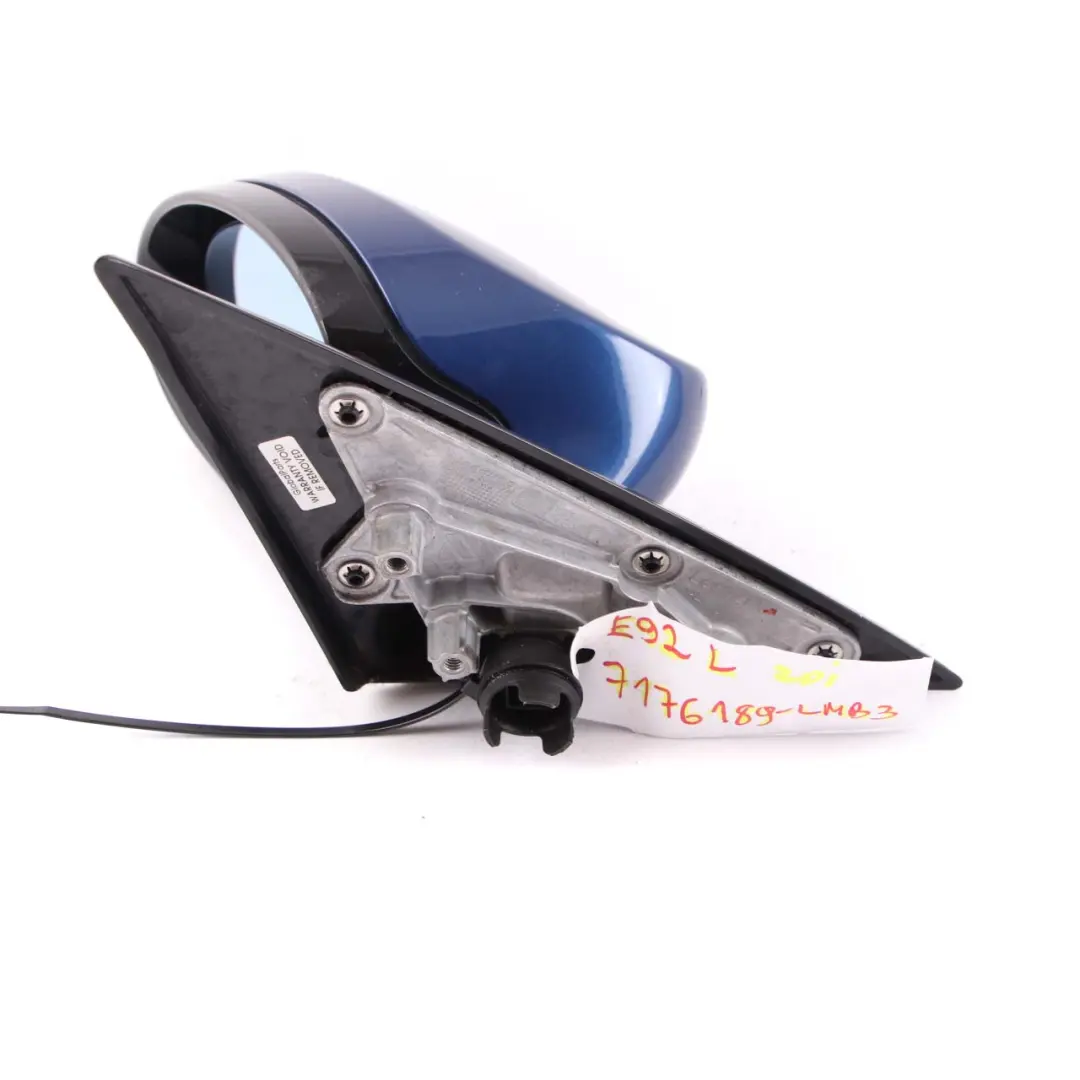 Wing Mirror Door BMW E92 E93 3 M Sport Left Memory N/S Le Mans Blau Blue 381 to with Part number 7176189 Wing Mirror Door BMW E92 E93 3 M Sport Left Memory N/S Le Mans Blau Blue 381 - SKU rhd-7176189-LMB3 - Part number 7176189