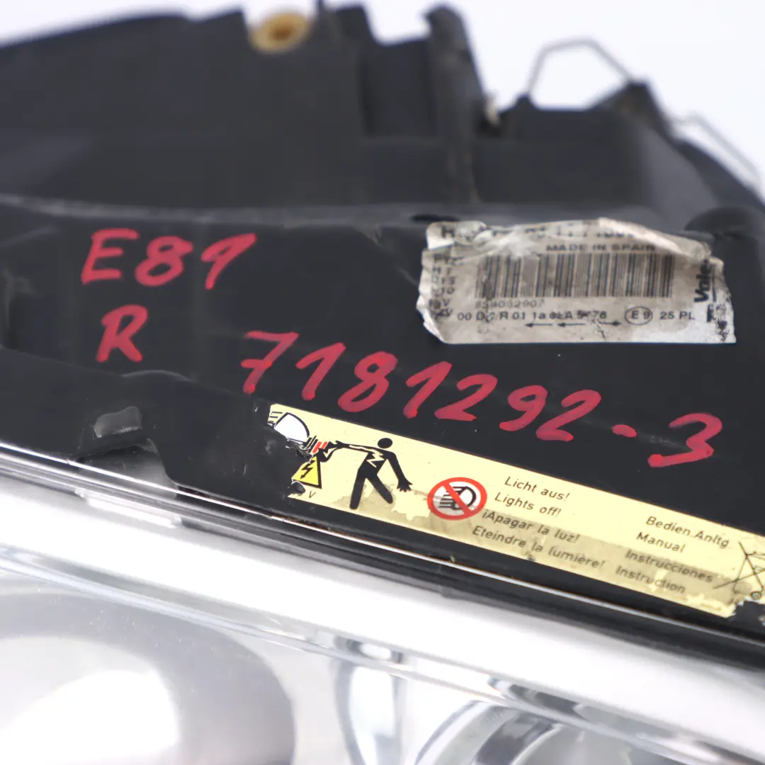Headlight Lamp BMW E82 E81 E87 LCI Light Headlamp Bi-Xenon Right O/S 7170294 to with Part number 7181292 Headlight Lamp BMW E82 E81 E87 LCI Light Headlamp Bi-Xenon Right O/S 7170294 - SKU rhd-7181292-3 - Part number 7181292
