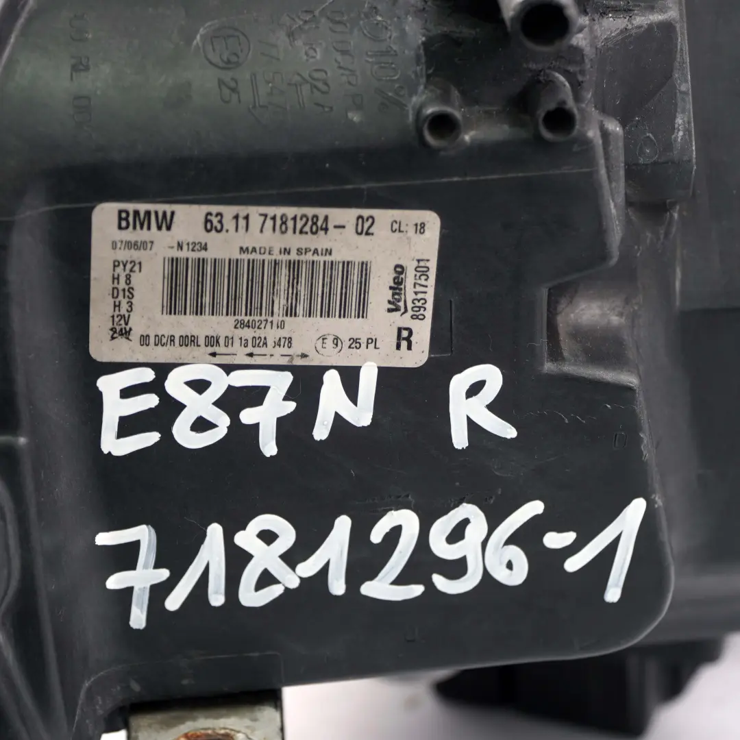 AHL Adaptive Xenon Headlight Headlamp Lamp Right O/S 7181284 to BMW E81 E87 LCI with Part number 7181296 BMW E81 E87 LCI AHL Adaptive Xenon Headlight Headlamp Lamp Right O/S 7181284 - SKU rhd-7181296-1 - Part number 7181296