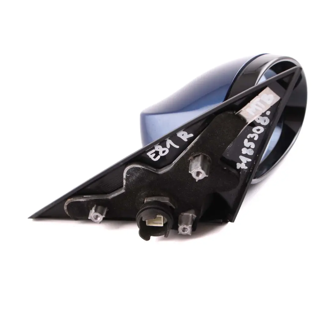 High Gloss Right Wing Mirror O/S Montegoblau Montego Blue to BMW E81 E82 M Sport with Part number 7185308 BMW E81 E82 M Sport High Gloss Right Wing Mirror O/S Montegoblau Montego Blue - SKU rhd-7185308-MTB - Part number 7185308