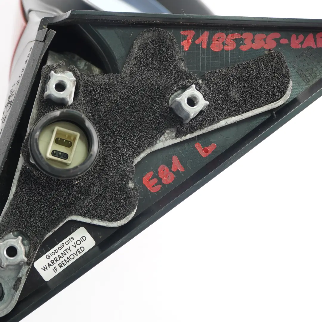 Wing Mirror BMW E81 E82 Left Outside N/S Heated Karmesinrot Crimson Red 5 Pins to with Part number 7185355 Wing Mirror BMW E81 E82 Left Outside N/S Heated Karmesinrot Crimson Red 5 Pins - SKU rhd-7185355-KAR1 - Part number 7185355