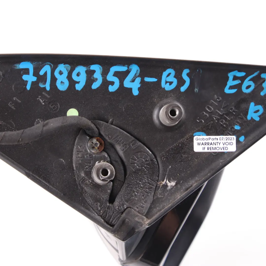  Wing Mirror BMW E63 E64 Heated Auto Dip Right O/S Black Sapphire Metallic - 475 - SKU rhd-7189354-BS - Part number 7189354