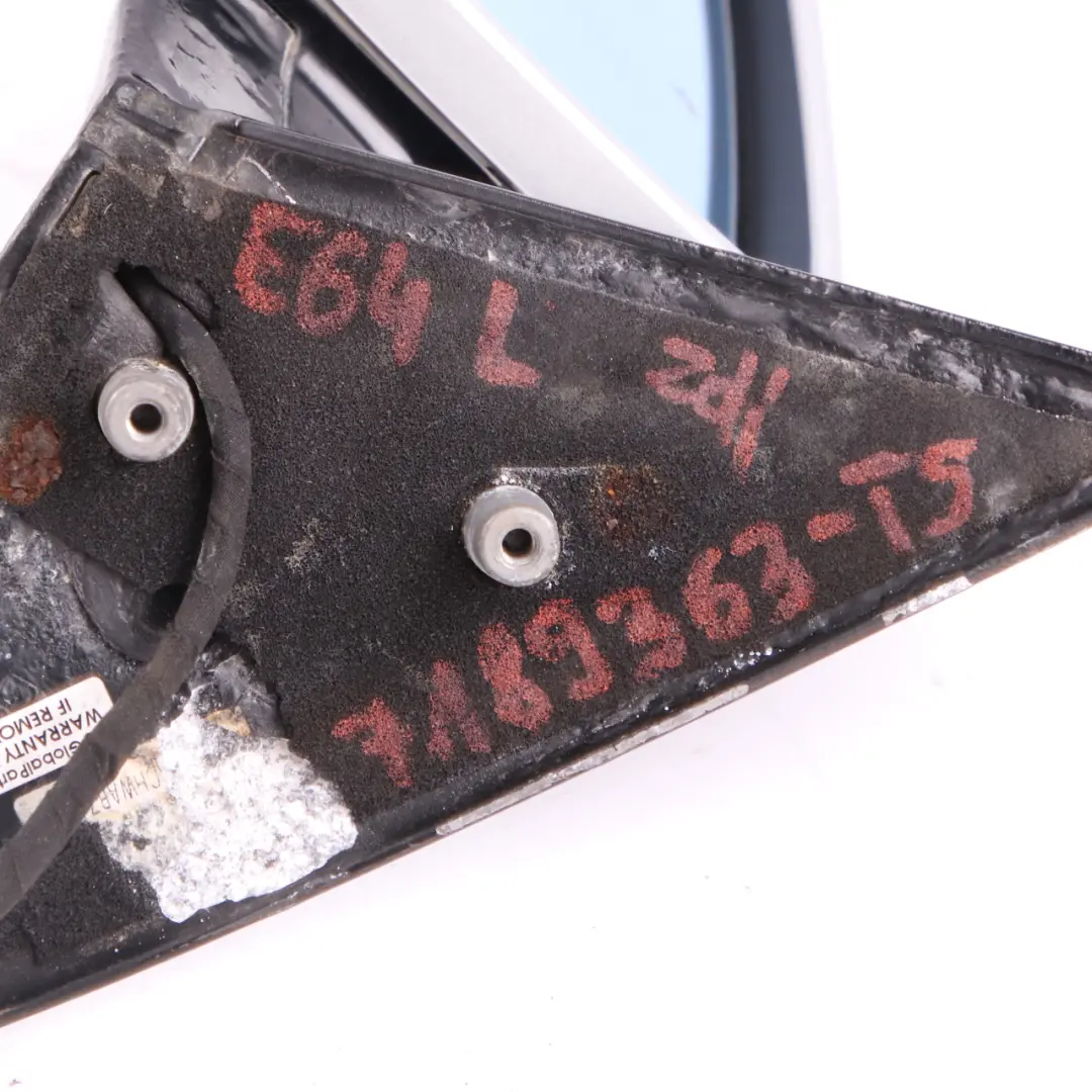 Wing Mirror BMW E63 E64 M Sport Heated Left Door N/S Titansilber Silver 354 to with Part number 7189363 Wing Mirror BMW E63 E64 M Sport Heated Left Door N/S Titansilber Silver 354 - SKU rhd-7189363-TS - Part number 7189363