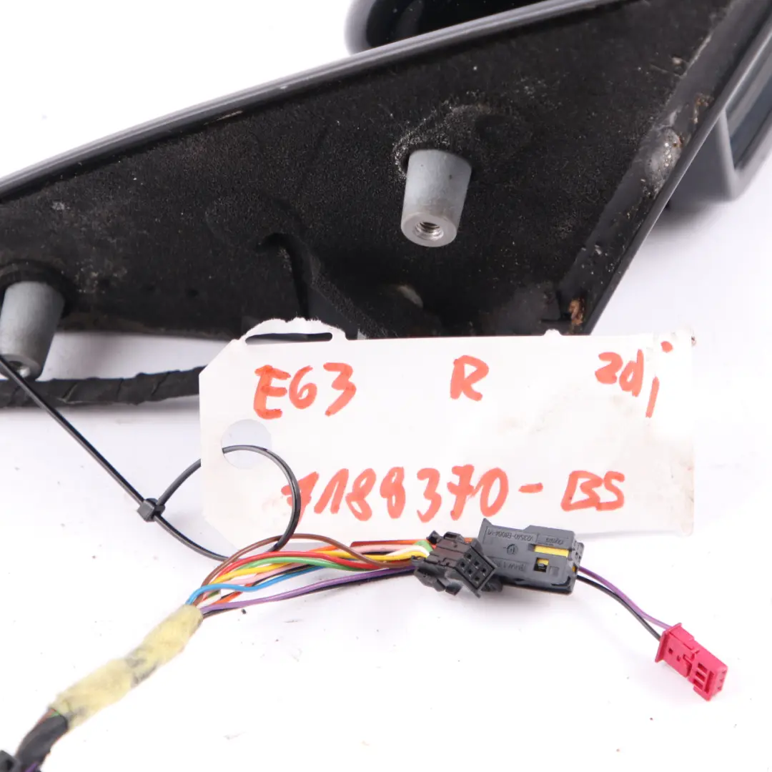  Wing Mirror BMW E63 E64 N52 N62 Auto Dip Power Fold M Sport Right Black Sapphire - SKU rhd-7189370-BS - Part number 7189370