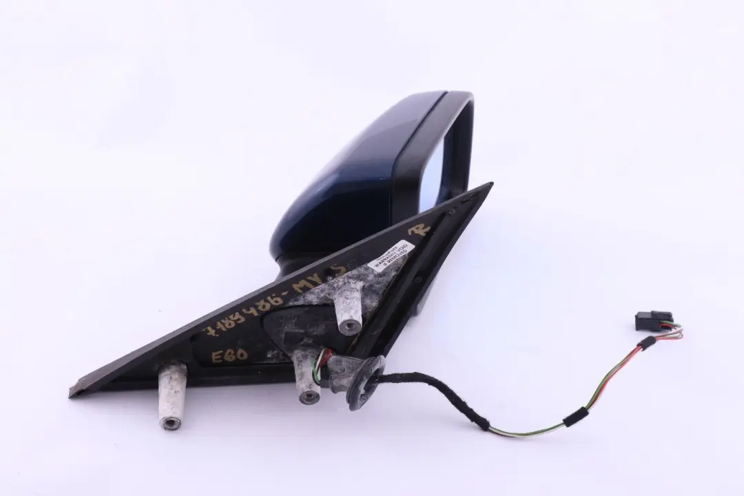 Heated Right Wing Mirror O/S Mysticblau Blue Metallic to BMW 5 Series E60 E61 with Part number 7189486 BMW 5 Series E60 E61 Heated Right Wing Mirror O/S Mysticblau Blue Metallic - SKU rhd-7189486-MYS - Part number 7189486