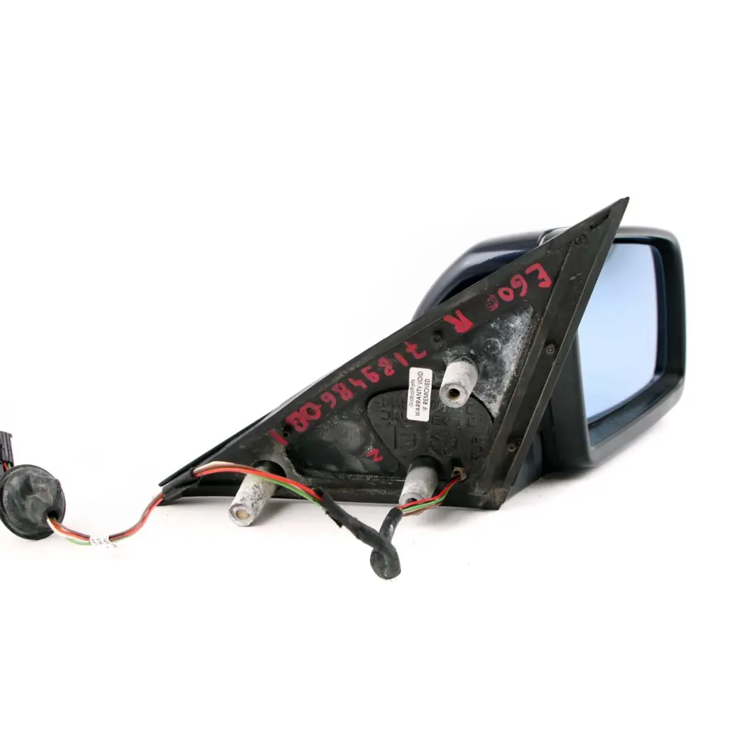 Wing Mirror BMW E60 E61 Heated Right O/S Driver Side Orientblau Orient Blue 317 to with Part number 7189486 Wing Mirror BMW E60 E61 Heated Right O/S Driver Side Orientblau Orient Blue 317 - SKU rhd-7189486-OB1 - Part number 7189486