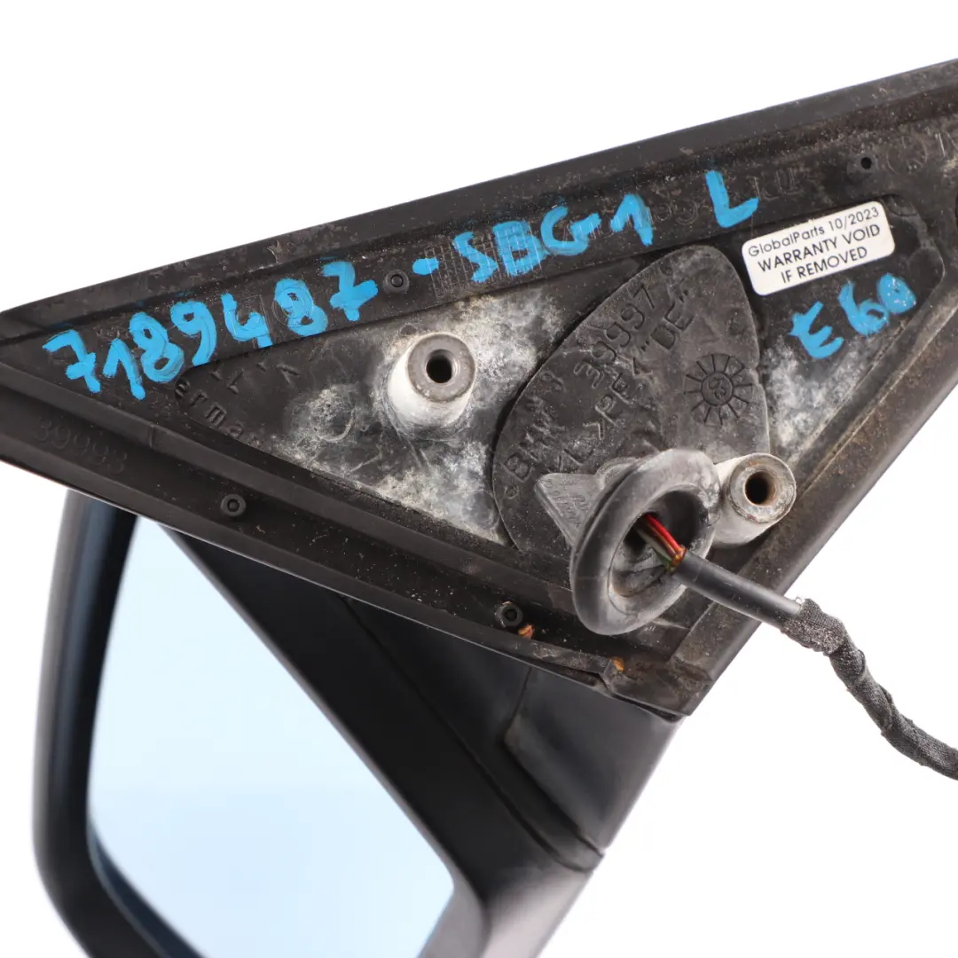 BMW E60 E61 Wing Mirror Heated Left N/S Silbergrau Silver Grey A08 - SKU rhd-7189487-SBG1 - Part number 7189487
