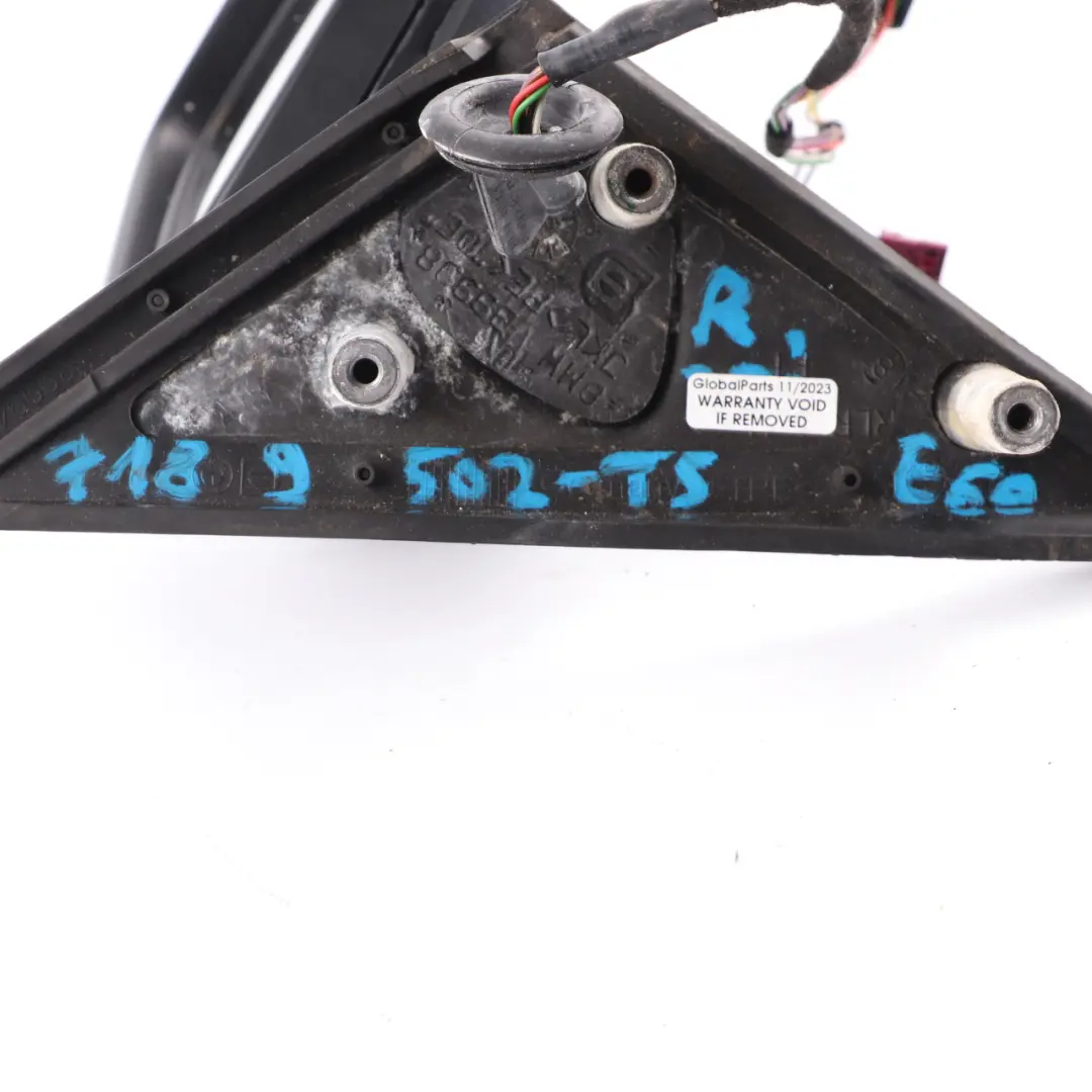 Wing Mirror Door BMW E60 E61 Auto Dip Power Fold Right O/S Titansilber Silver to with Part number 7189502 Wing Mirror Door BMW E60 E61 Auto Dip Power Fold Right O/S Titansilber Silver - SKU rhd-7189502-TS - Part number 7189502