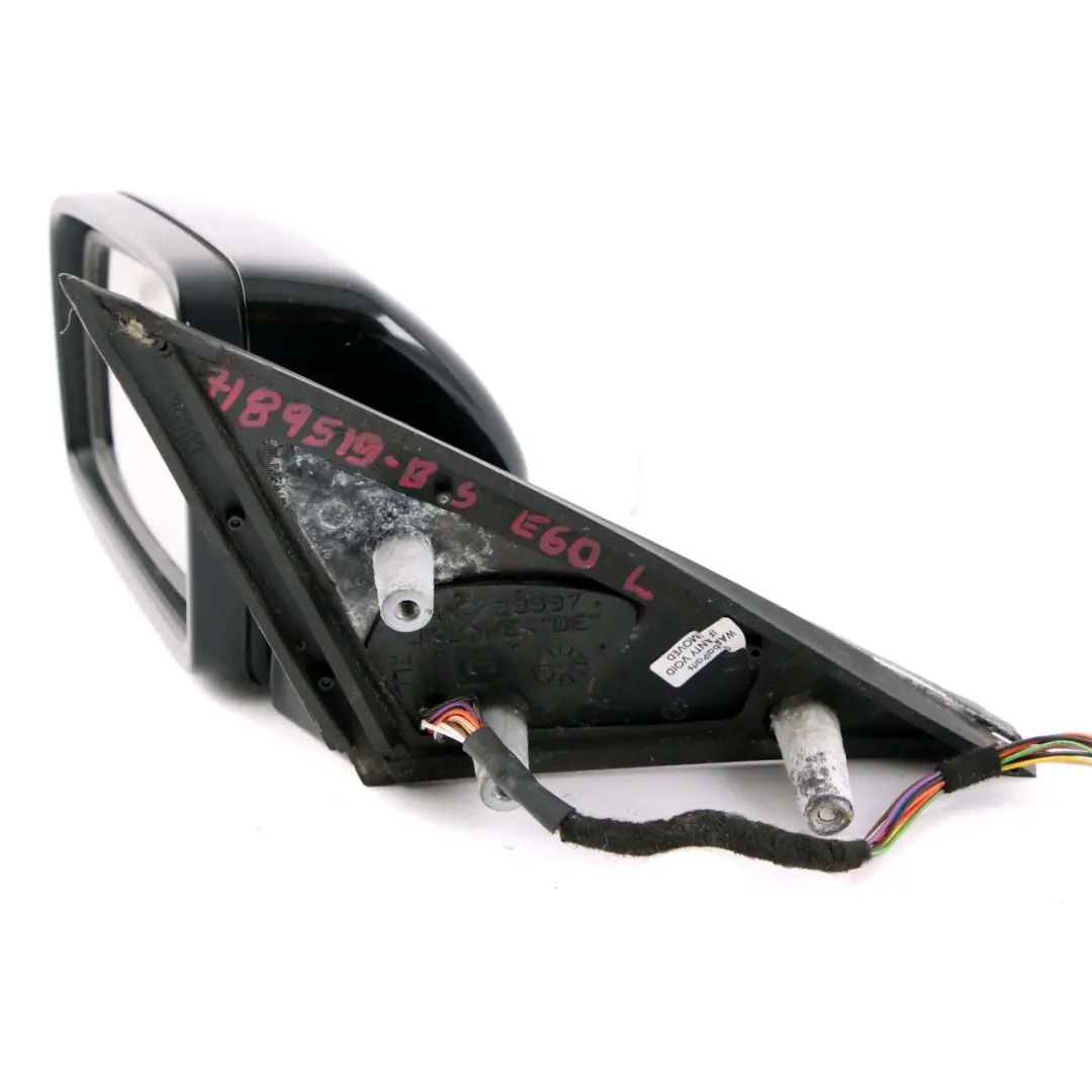 Dip Power Fold Memory Left Wing Mirror N/S Black Sapphire 475 to BMW E60 E61 Auto with Part number 7189612 BMW E60 E61 Auto Dip Power Fold Memory Left Wing Mirror N/S Black Sapphire 475 - SKU rhd-7189519-BS - Part number 7189612