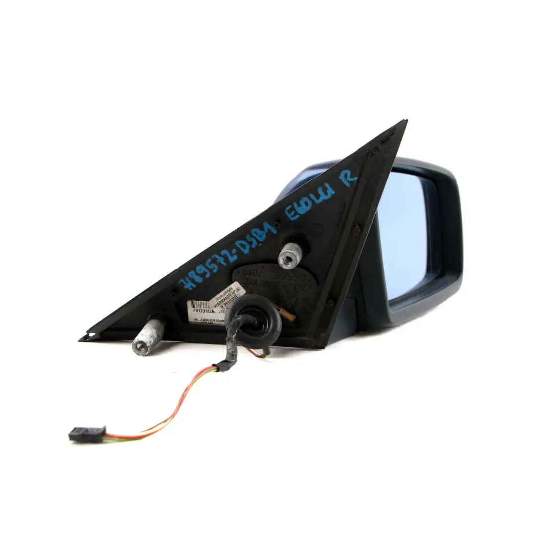 Heated Right Wing Mirror O/S Tiefseeblau Blue A76 to BMW 5 Series 1 E60 E61 LCI with Part number 7189572 BMW 5 Series 1 E60 E61 LCI Heated Right Wing Mirror O/S Tiefseeblau Blue A76 - SKU rhd-7189572-DSB1 - Part number 7189572
