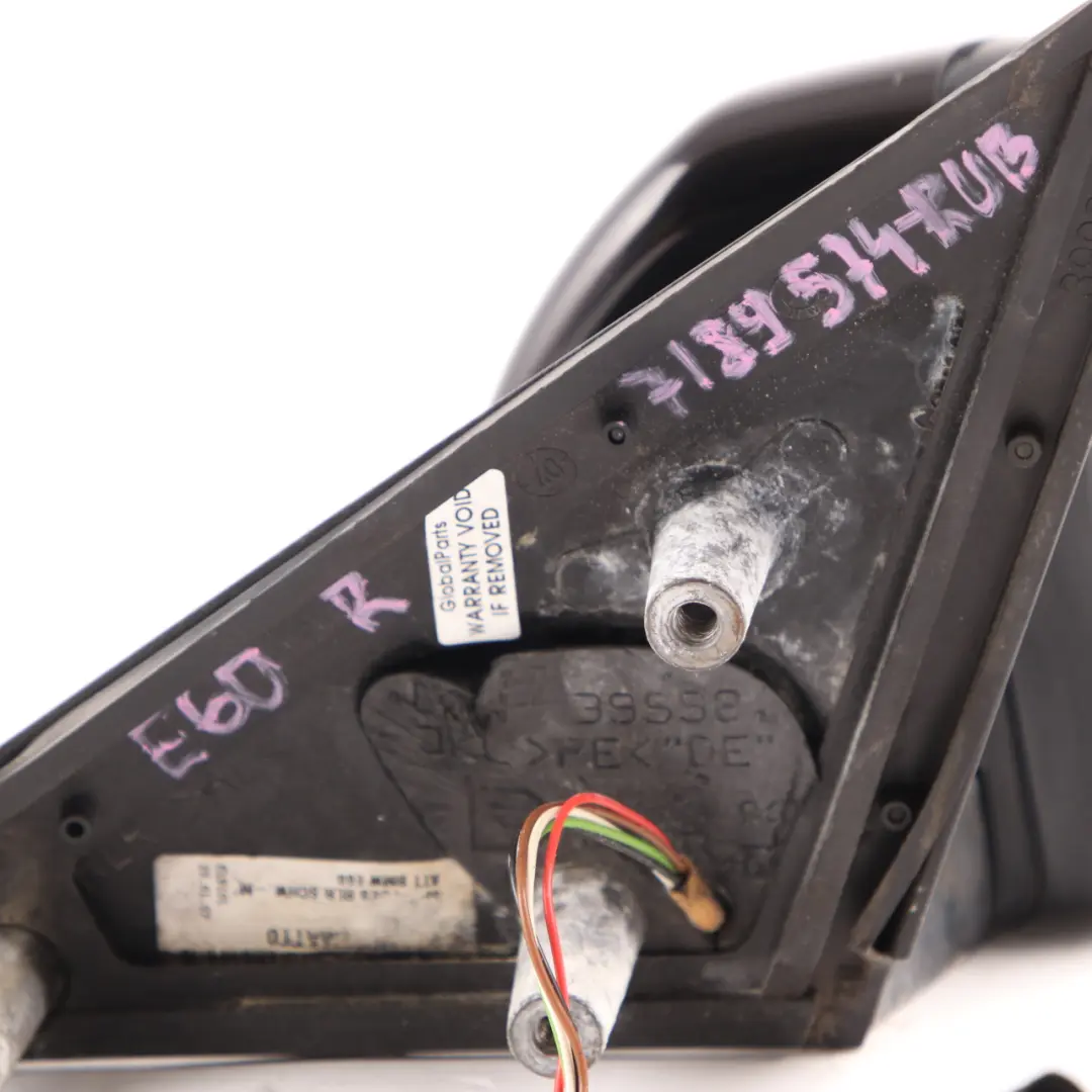  Wing Mirror BMW E60 E61 LCI Heated Right Door O/S Ruby Black Metallic S23 / X03 - SKU rhd-7189572-RUB - Part number 7189572