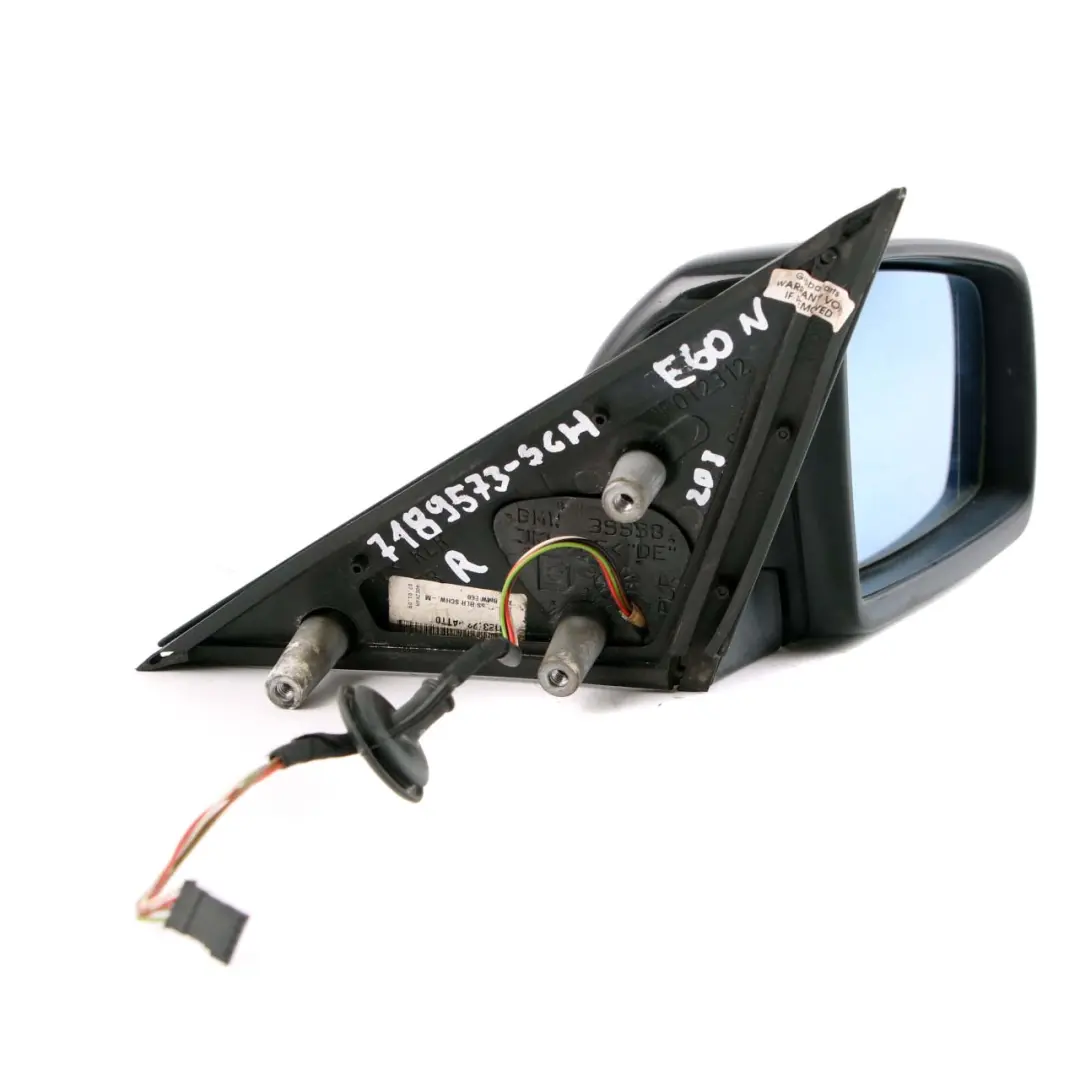 BMW 5 Series E60 E61 LCI Heated Right Wing Mirror O/S Schwarz 2 Black 668 - SKU rhd-7189572-SCH - Part number 7189572