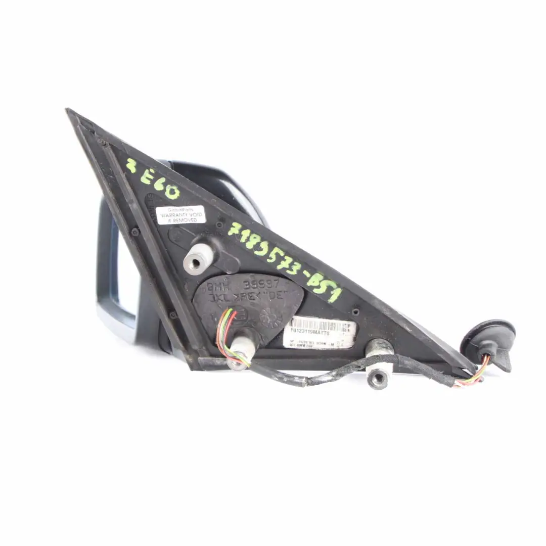 Wing Mirror BMW E60 E61 LCI 1 Heated Left N/S Black Sapphire Metallic 475 to with Part number 7189573 Wing Mirror BMW E60 E61 LCI 1 Heated Left N/S Black Sapphire Metallic 475 - SKU rhd-7189573-BS1 - Part number 7189573