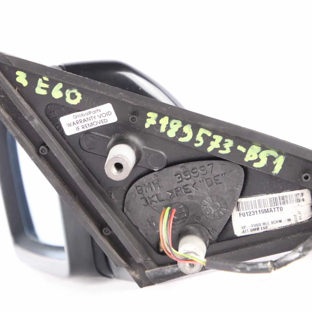 Wing Mirror BMW E60 E61 LCI 1 Heated Left N/S Black Sapphire Metallic 475 to with Part number 7189573 Wing Mirror BMW E60 E61 LCI 1 Heated Left N/S Black Sapphire Metallic 475 - SKU rhd-7189573-BS1 - Part number 7189573