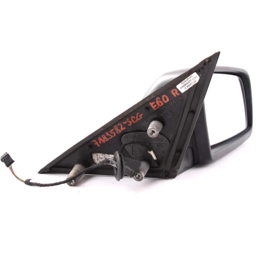 Heated Right Wing Mirror Memory O/S Spacegrau Grey to BMW 5 Series E60 E61 LCI with Part number 7189582 BMW 5 Series E60 E61 LCI Heated Right Wing Mirror Memory O/S Spacegrau Grey - SKU rhd-7189582-SCG - Part number 7189582