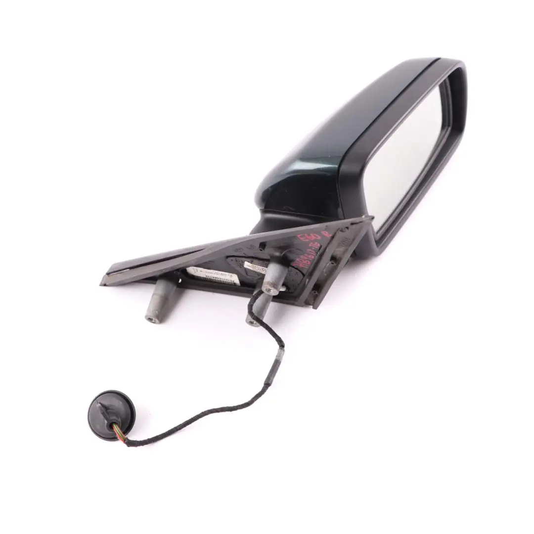 BMW 5 E60 E61 Auto Dip Power Fold Right Wing Mirror O/S Tiefgruen Deep Green - SKU rhd-7189612-TG - Part number 7189612