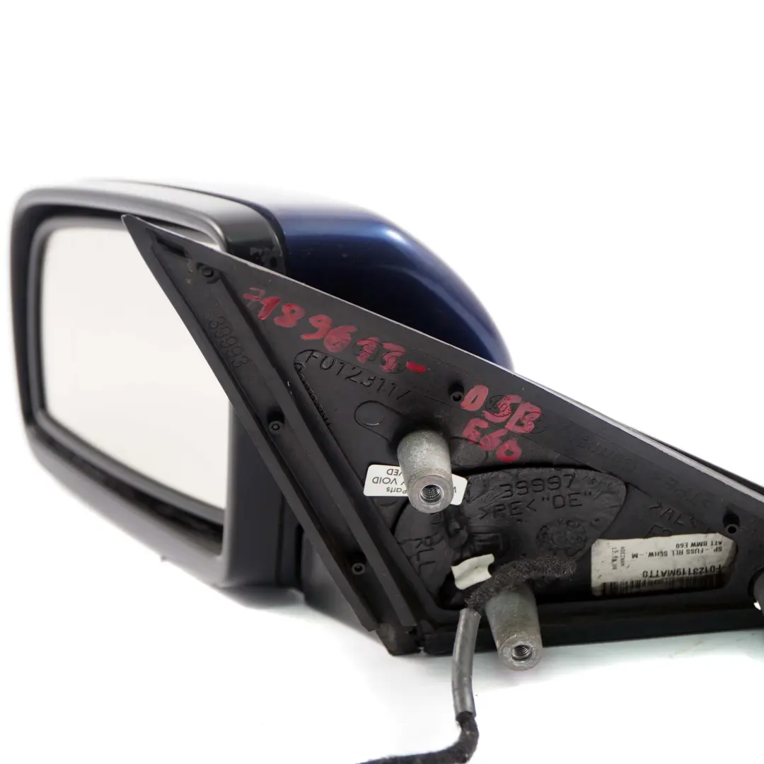 Dip Power Fold Left Wing Mirror N/S Tiefseeblau Deep Sea Blue to BMW E60 E61 Auto with Part number 7189613 BMW E60 E61 Auto Dip Power Fold Left Wing Mirror N/S Tiefseeblau Deep Sea Blue - SKU rhd-7189613-DSB - Part number 7189613