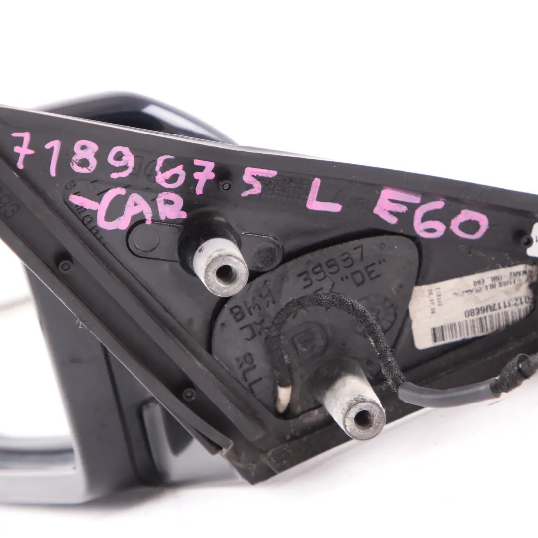 Wing Mirror BMW E60 E61 Auto Dip Heated Left N/S Carbon Black Metallic - 416 to with Part number 7189675 Wing Mirror BMW E60 E61 Auto Dip Heated Left N/S Carbon Black Metallic - 416 - SKU rhd-7189675-CAR - Part number 7189675