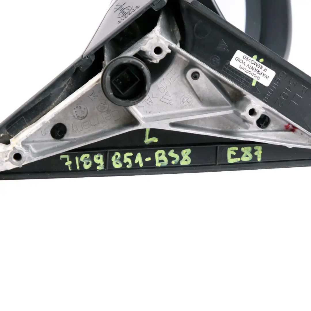 Heated Left Wing Mirror N/S Black Sapphire Metallic 475 to BMW E87 with Part number 7189851 BMW E87 Heated Left Wing Mirror N/S Black Sapphire Metallic 475 - SKU rhd-7189851-BS8 - Part number 7189851