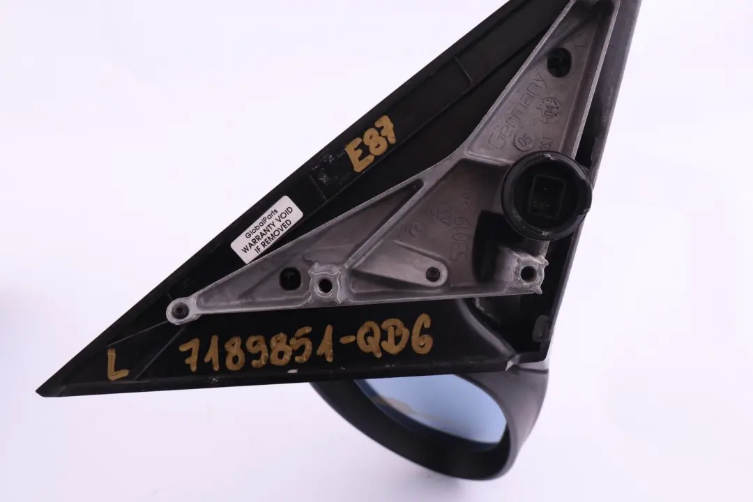 Heated Left Wing Mirror 5 Pins N/S Quarzblau Quartz Blue A18 to BMW 1 Series 6 E87 with Part number 7189851 BMW 1 Series 6 E87 Heated Left Wing Mirror 5 Pins N/S Quarzblau Quartz Blue A18 - SKU rhd-7189851-QB6 - Part number 7189851