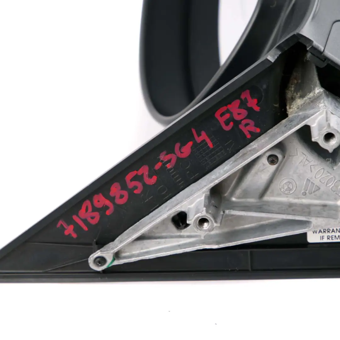 Wing Mirror BMW 1 Series E87 Right O/S 3 Pins Sparkling Graphite Metallic A22 to with Part number 7189852 Wing Mirror BMW 1 Series E87 Right O/S 3 Pins Sparkling Graphite Metallic A22 - SKU rhd-7189852-SG4 - Part number 7189852