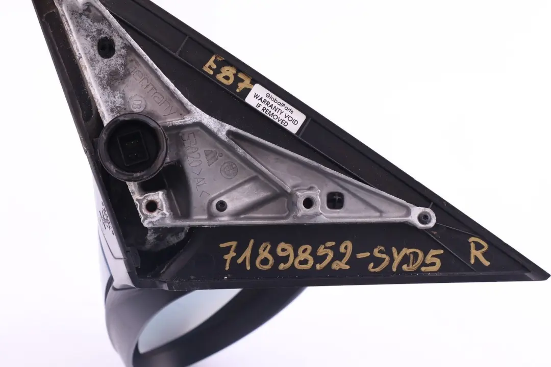 Heated Right Wing Mirror O/S Sydneyblau Sydney Blau Blue A19 to BMW 1 Series 5 E87 with Part number 7189852 BMW 1 Series 5 E87 Heated Right Wing Mirror O/S Sydneyblau Sydney Blau Blue A19 - SKU rhd-7189852-SYD5 - Part number 7189852