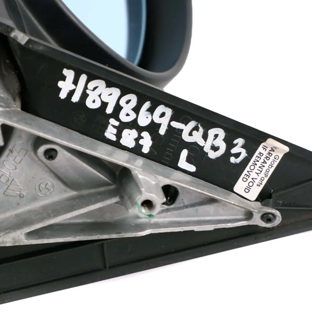 BMW 1 Series 3 E87 Power Fold Left Wing Mirror N/S Heated Quarzblau Quartz Blue - SKU rhd-7189869-QB3 - Part number 7189869