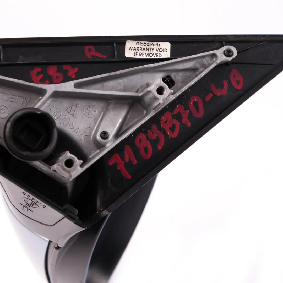 Fold Heated Right Wing Mirror O/S Bluewater Metallic 896 to BMW 1 Series E87 Power with Part number 7189870 BMW 1 Series E87 Power Fold Heated Right Wing Mirror O/S Bluewater Metallic 896 - SKU rhd-7189870-WB - Part number 7189870