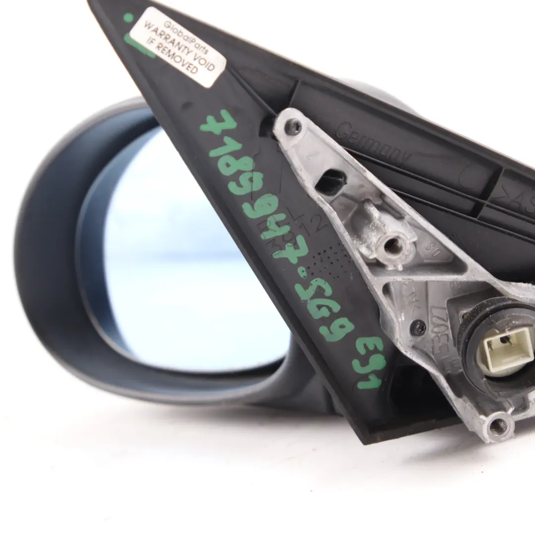 Heated Left Wing Mirror N/S Sparkling Graphite A22 to BMW E90 E91 with Part number 7189947 BMW E90 E91 Heated Left Wing Mirror N/S Sparkling Graphite A22 - SKU rhd-7189947-SG9 - Part number 7189947