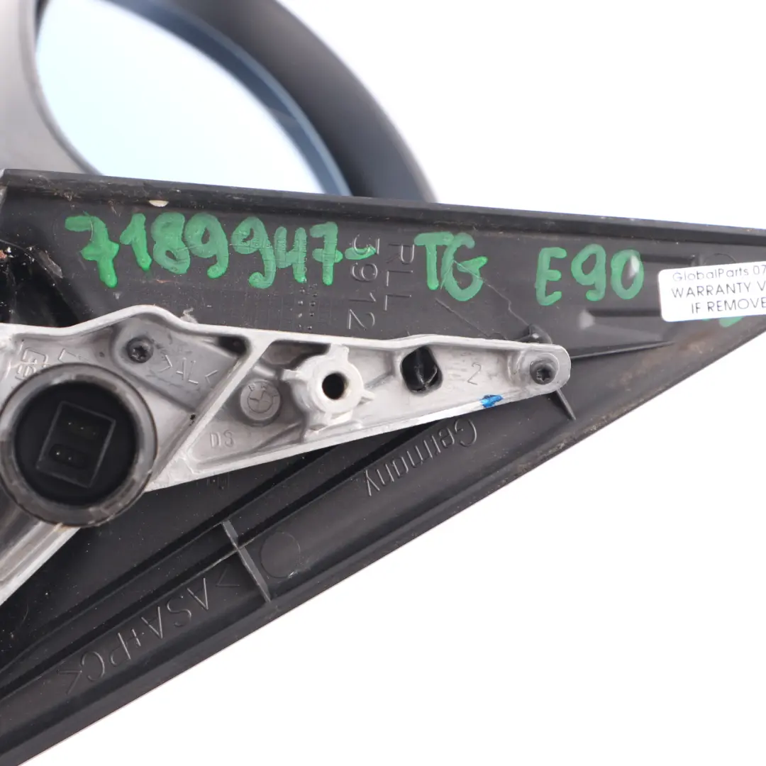 Heated Left N/S Wing Mirror Tiefgruen Deep Green A43 to BMW E90 E91 with Part number 7189947 BMW E90 E91 Heated Left N/S Wing Mirror Tiefgruen Deep Green A43 - SKU rhd-7189947-TG - Part number 7189947