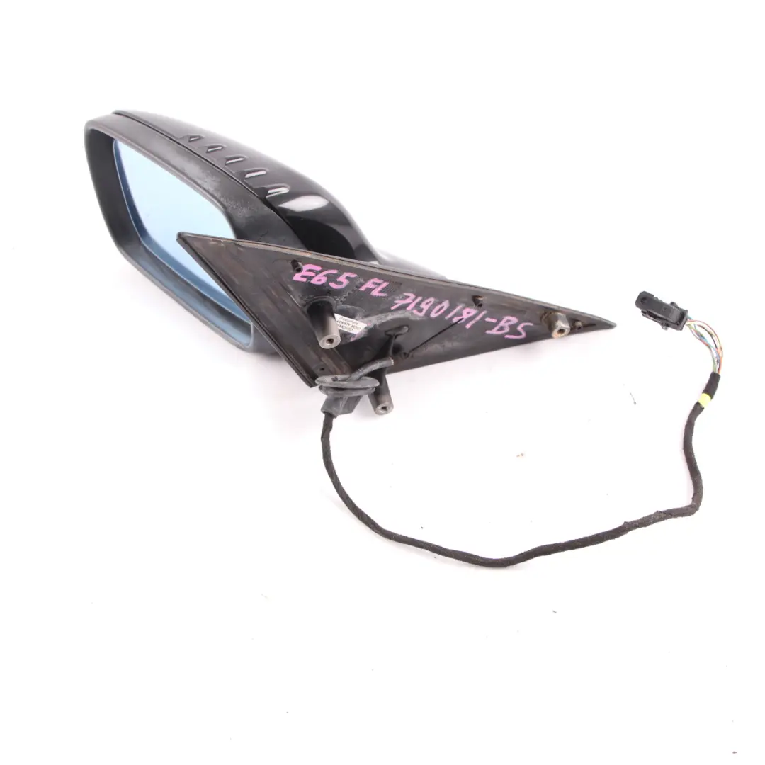  Wing Mirror BMW E65 E66 Heated Left Door N/S Black Sapphire Metallic 475 - SKU rhd-7190181-BS - Part number 7190181