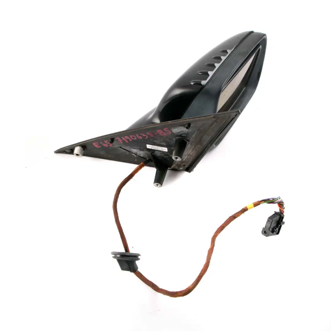 BMW 7 E65 Auto Dip Power Fold Memory Wing Mirror Right O/S Black Sapphire 475 - SKU rhd-7190638-BS - Part number 7190638