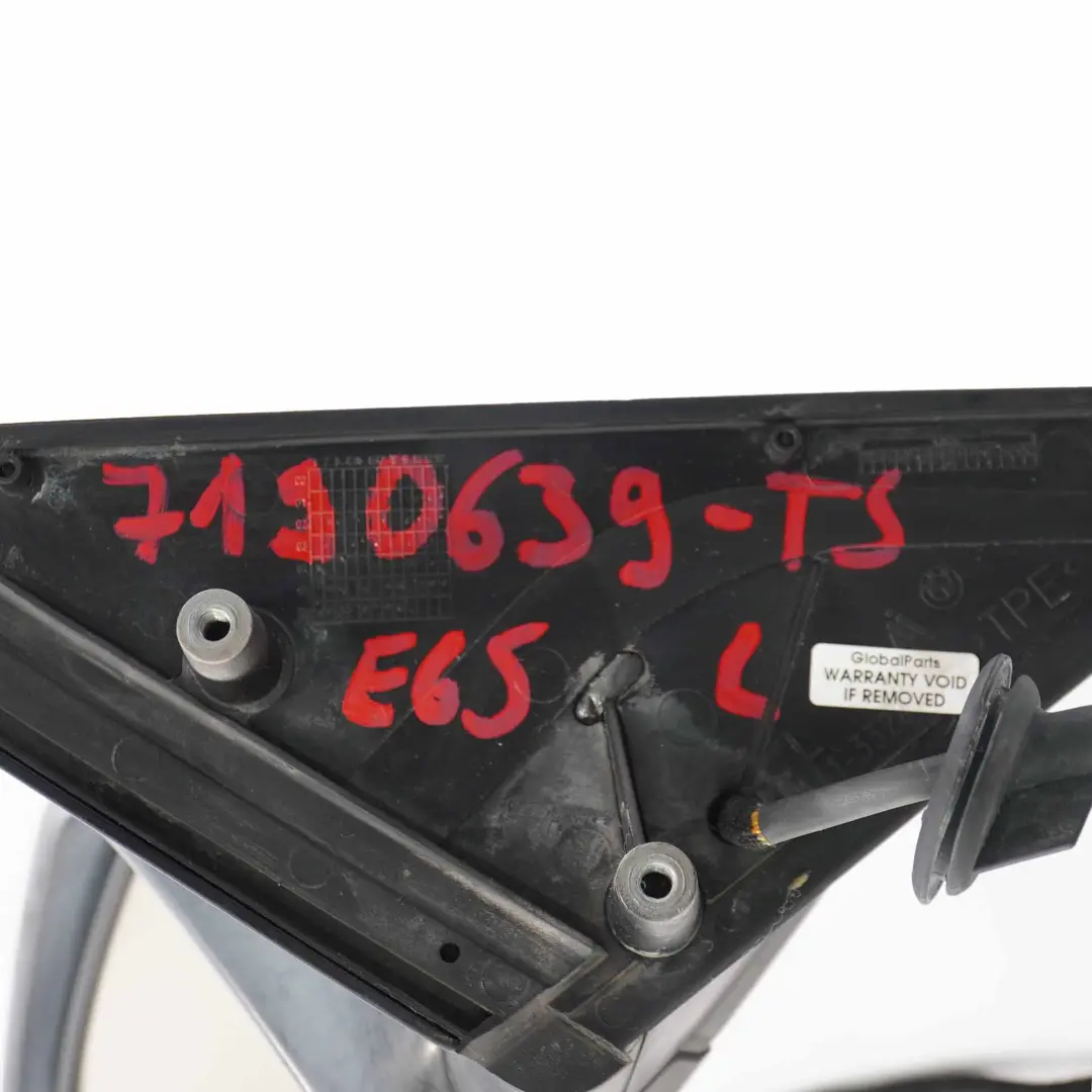 Wing Mirror BMW E65 Auto Dip Power Fold Memory Left N/S Titansilber Silver 354 to with Part number 7190639 Wing Mirror BMW E65 Auto Dip Power Fold Memory Left N/S Titansilber Silver 354 - SKU rhd-7190639-TS - Part number 7190639