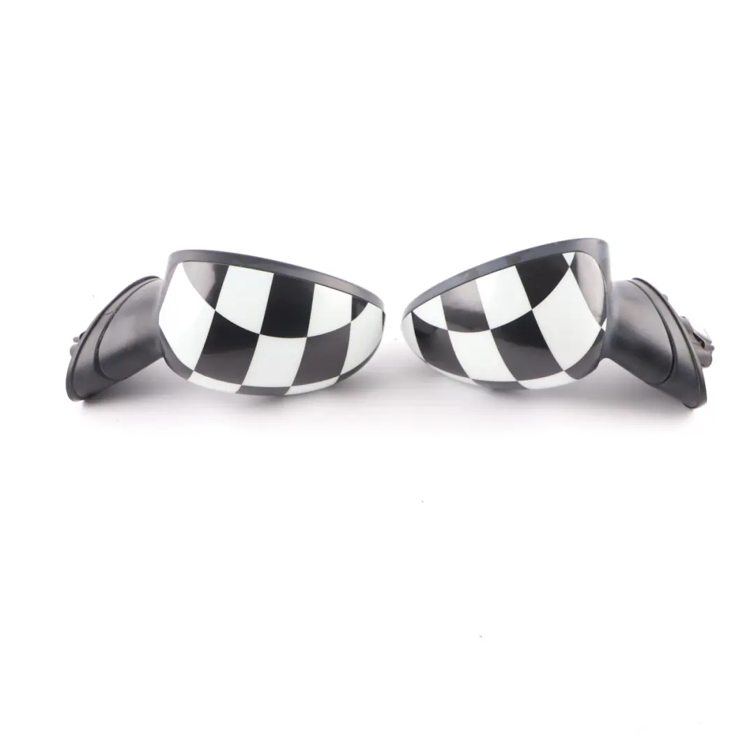 Heated Left Right Door Wing Mirror N/O/S Checkered Set to Mini Cooper R50 R53 with Part number 7192471 7192472 Mini Cooper R50 R53 Heated Left Right Door Wing Mirror N/O/S Checkered Set - SKU rhd-7192471-7192472-CHK - Part number 7192471 7192472