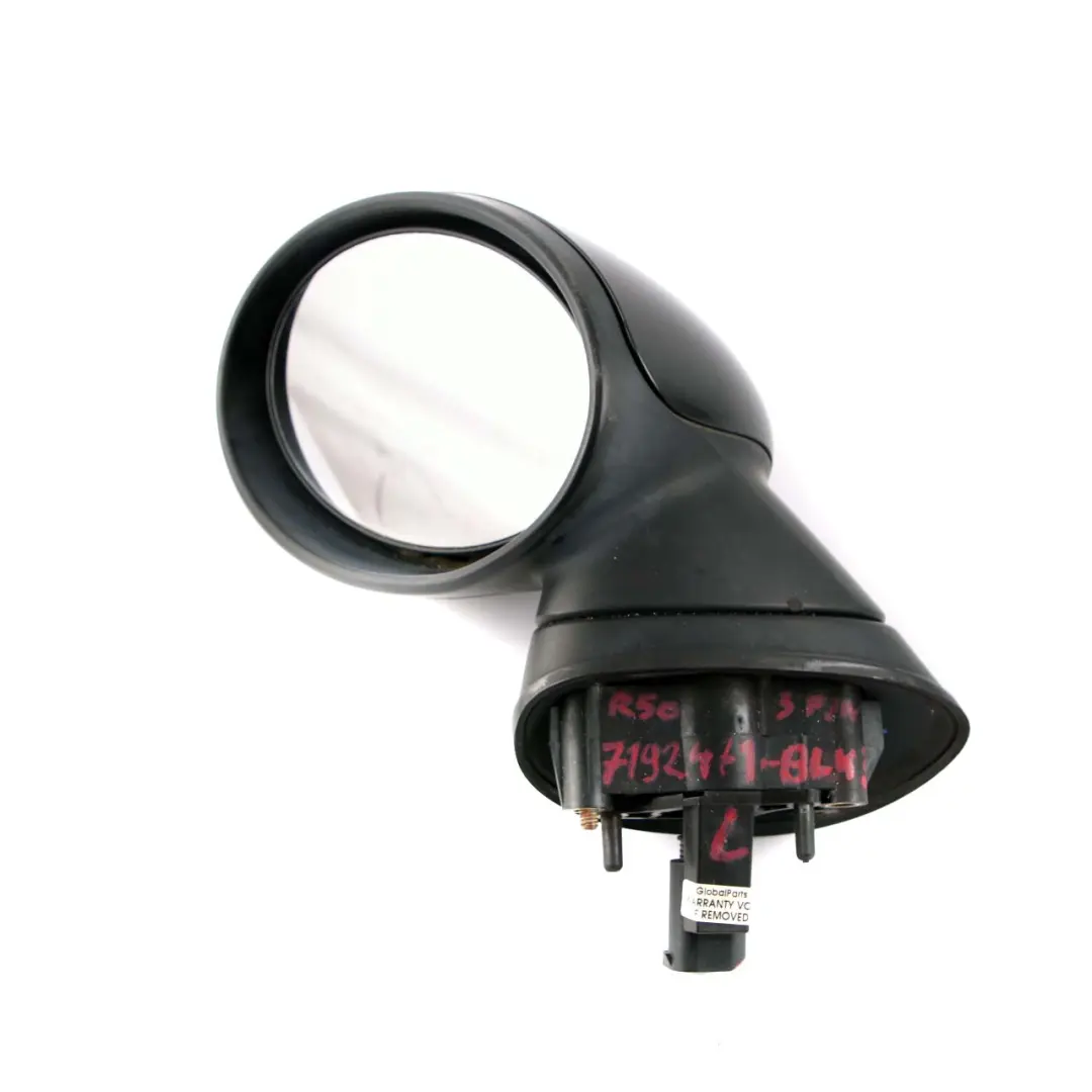 Mini Cooper 5 R50 R53 Outside Left N/S Door Wing Mirror Black 3 Pins - SKU rhd-7192471-BLK5 - Part number 7192471