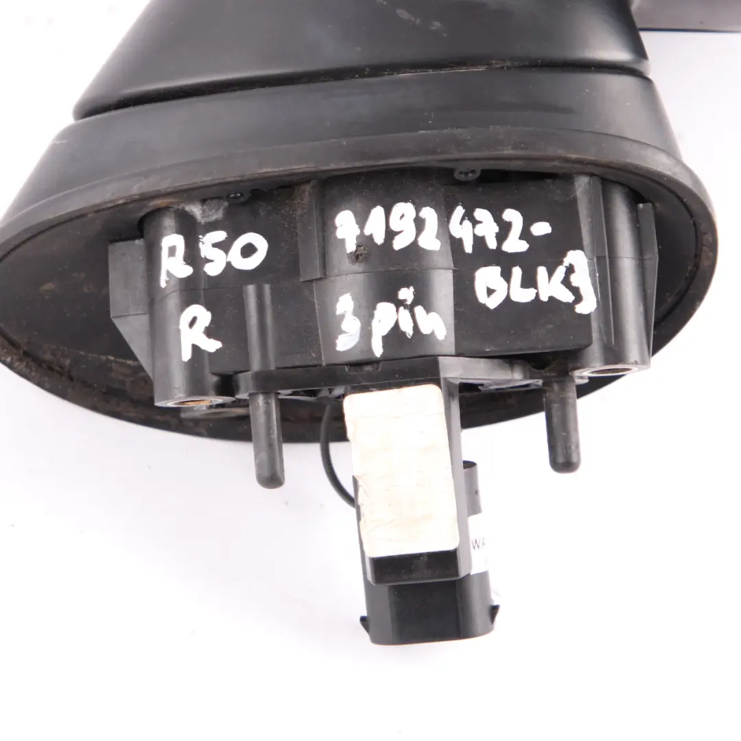 Wing Mirror Mini Cooper One R50 R52 R53 Right O/S Door Black 3 Pins to with Part number 7192472 Wing Mirror Mini Cooper One R50 R52 R53 Right O/S Door Black 3 Pins - SKU rhd-7192472-BLK3 - Part number 7192472