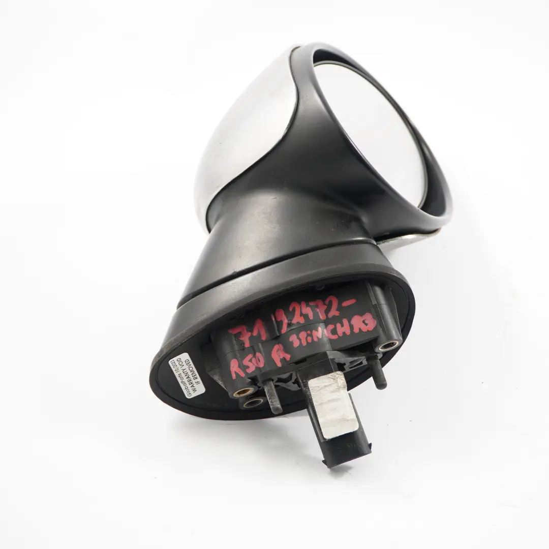 Wing Mirror Mini Cooper One R50 R53 Exterior Right Door O/S Chrome 3 Pins to with Part number 7192472 Wing Mirror Mini Cooper One R50 R53 Exterior Right Door O/S Chrome 3 Pins - SKU rhd-7192472-CHR3 - Part number 7192472
