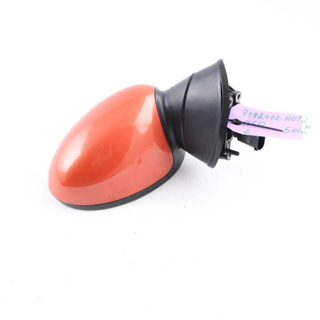 Wing Mirror Mini Cooper One R50 R52 R53 Right Door O/S Hot Orange Metallic - A26 to with Part number 7192472 Wing Mirror Mini Cooper One R50 R52 R53 Right Door O/S Hot Orange Metallic - A26 - SKU rhd-7192472-HOT2 - Part number 7192472