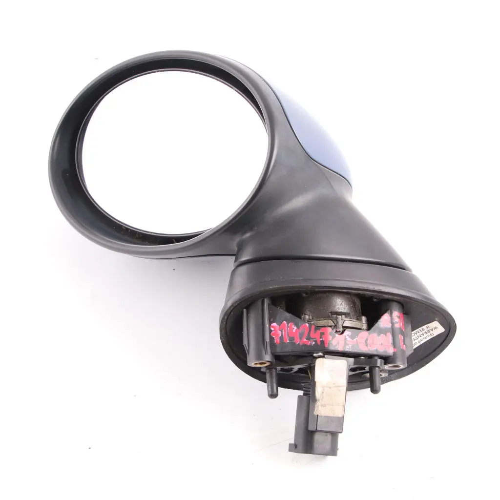 Wing Mirror Mini Cooper R50 R52 R53 Left Door Power Fold Cool Blue Metallic A27 to with Part number 7192475 Wing Mirror Mini Cooper R50 R52 R53 Left Door Power Fold Cool Blue Metallic A27 - SKU rhd-7192475-COOL - Part number 7192475