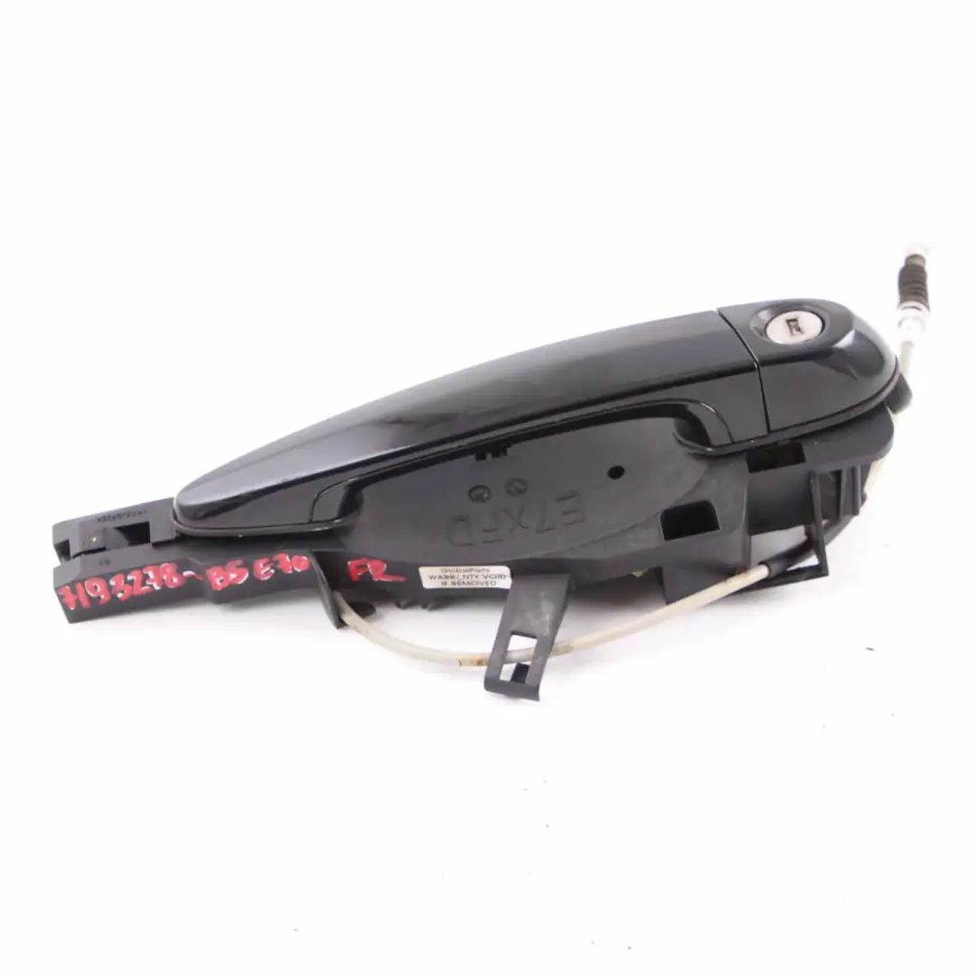 BMW X5 E70 Complete Front Right Grab Handle O/S Exterior Black Sapphire 475 - SKU rhd-7193278-BS - Part number 7193278