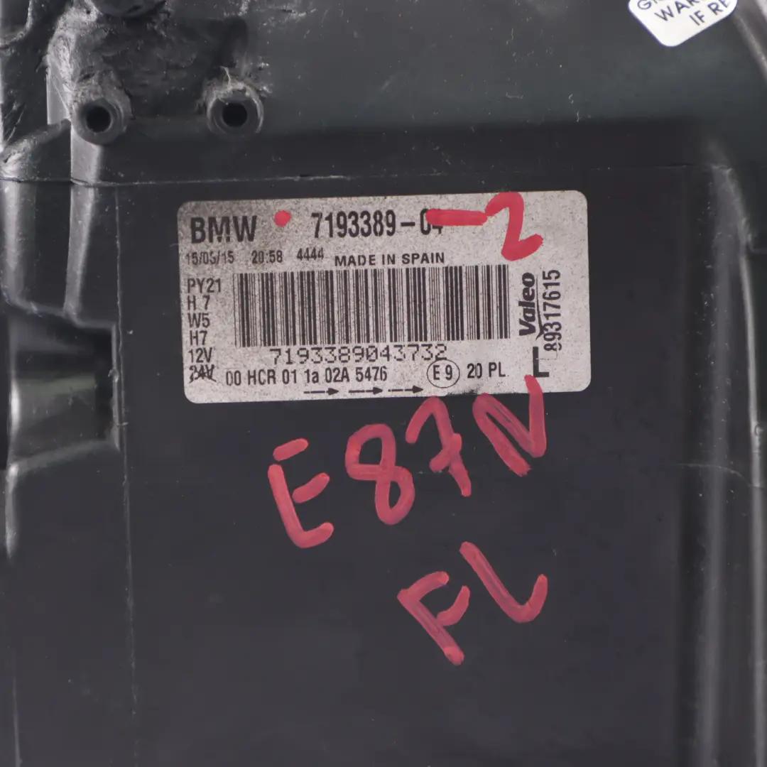 Headlight Headlamp Lamp Front Left N/S to BMW 1 Series E81 E82 E87 LCI E88 with Part number 7193389 BMW 1 Series E81 E82 E87 LCI E88 Headlight Headlamp Lamp Front Left N/S - SKU rhd-7193389-2 - Part number 7193389