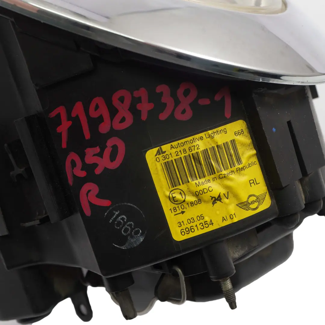 Driver Side Xenon Headlight Front Lamp Right O/S to Mini Cooper R50 R52 R53 with Part number 6961354 Mini Cooper R50 R52 R53 Driver Side Xenon Headlight Front Lamp Right O/S - SKU rhd-7198738-1 - Part number 6961354