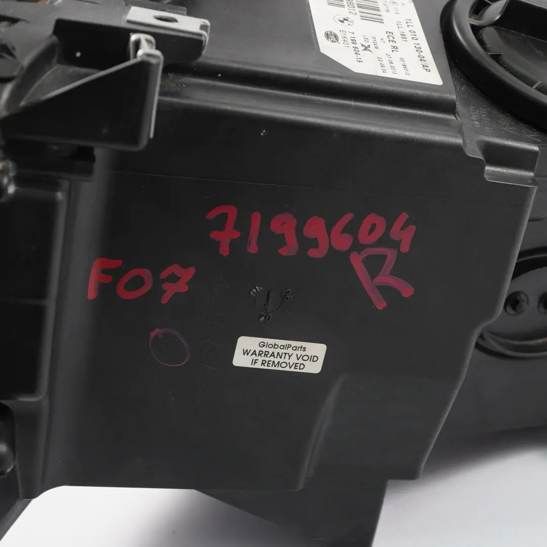 Headlight Headlamp Lamp Light Front Right O/S Driver to BMW 5 Series F07 GT with Part number 7199604 BMW 5 Series F07 GT Headlight Headlamp Lamp Light Front Right O/S Driver - SKU rhd-7199604 - Part number 7199604