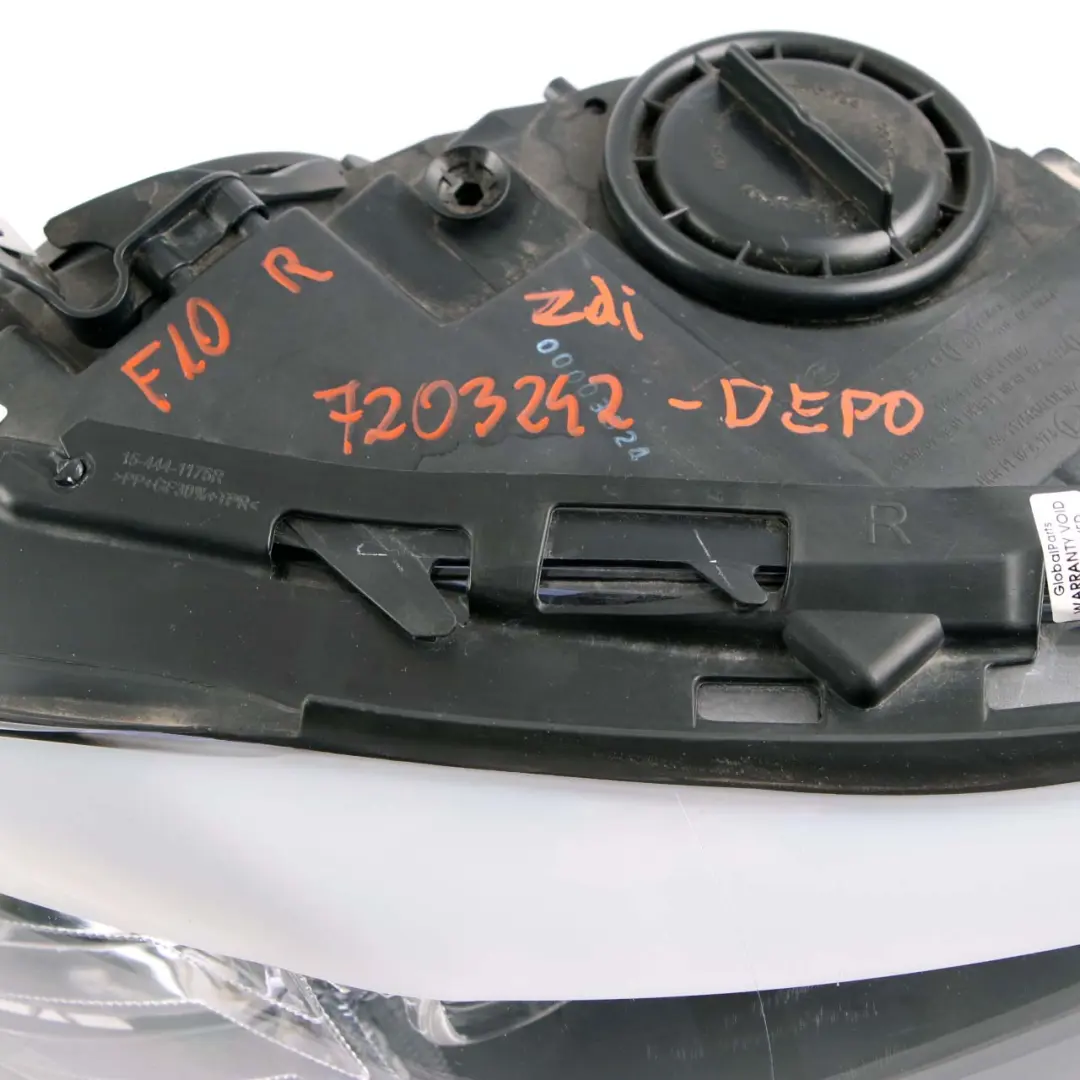 Headlight Headlamp Light Lamp Front Right O/S to BMW F10 F11 with Part number 7203242 BMW F10 F11 Headlight Headlamp Light Lamp Front Right O/S - SKU rhd-7203242-DEPO - Part number 7203242