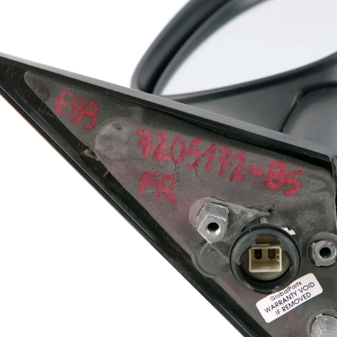 Wing Mirror Door BMW Z4 E89 Heated Right O/S Black Sapphire Metallic 475 to with Part number 7205172 Wing Mirror Door BMW Z4 E89 Heated Right O/S Black Sapphire Metallic 475 - SKU rhd-7205172-BS - Part number 7205172