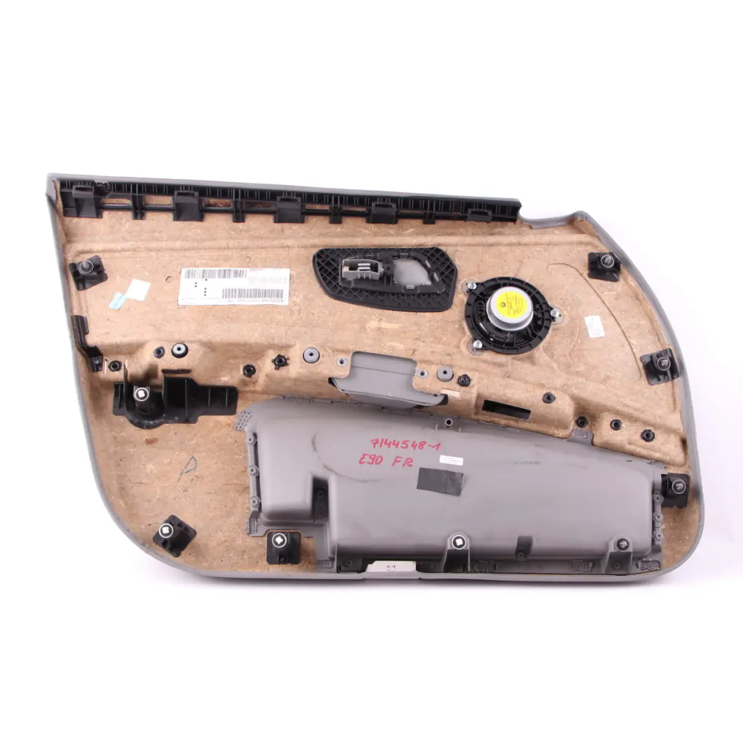 BMW 3 Series E90 E91 1 Grey Leather Front Right O/S Door Card Trim Panel - SKU rhd-7217548-1 - Part number 7217548