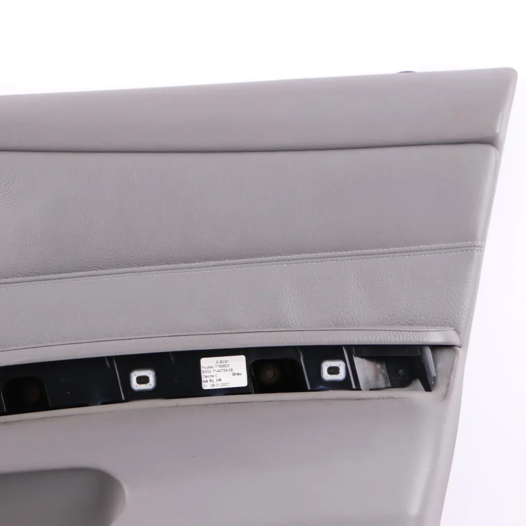 Grey Leather Front Right O/S Door Card Trim Panel to BMW 3 Series E90 E91 1 with Part number 7217548 BMW 3 Series E90 E91 1 Grey Leather Front Right O/S Door Card Trim Panel - SKU rhd-7217548-1 - Part number 7217548