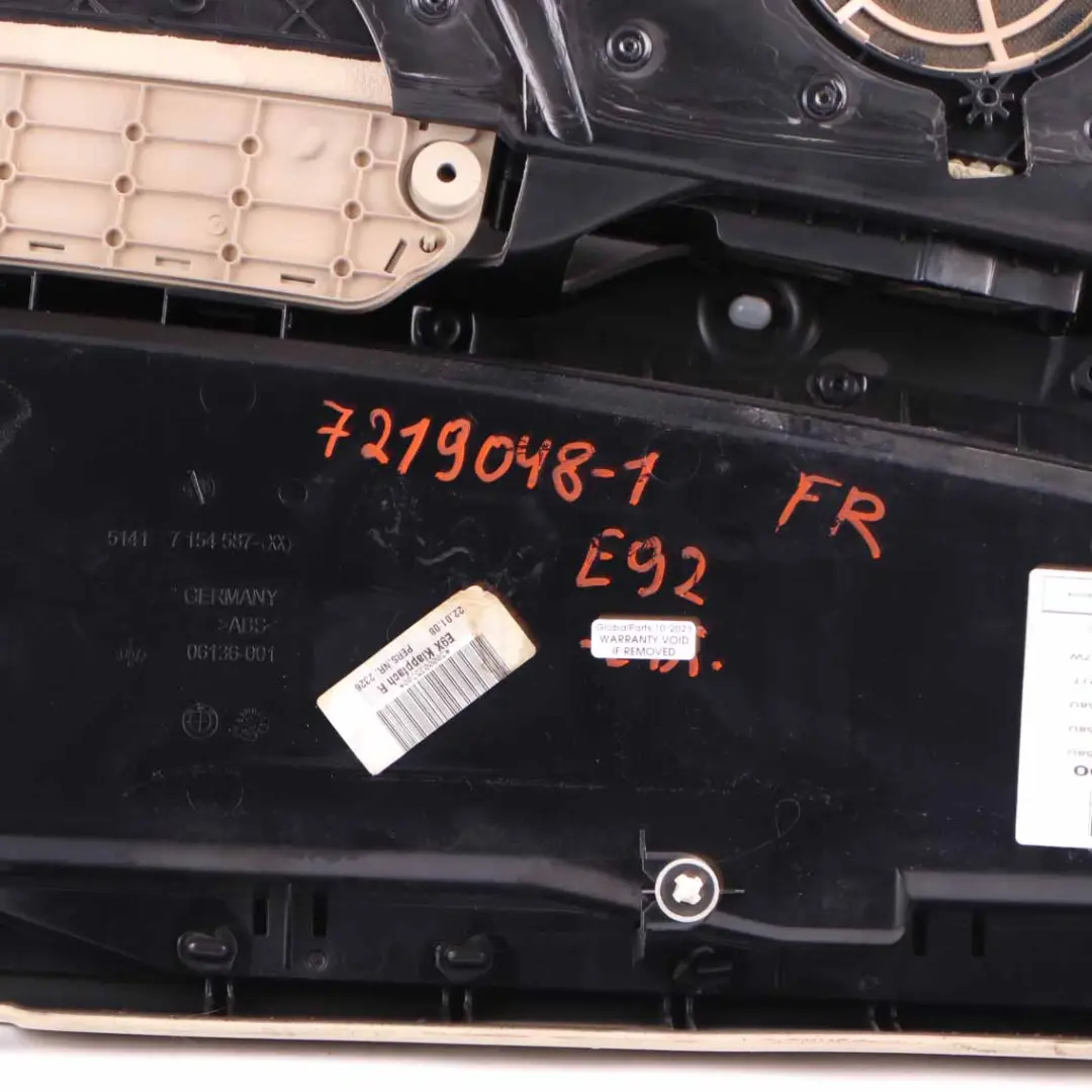 Front Right O/S Door Card Lining Leather Cream Beige to BMW E92 E93 with Part number 7219048 BMW E92 E93 Front Right O/S Door Card Lining Leather Cream Beige - SKU rhd-7219048-1 - Part number 7219048