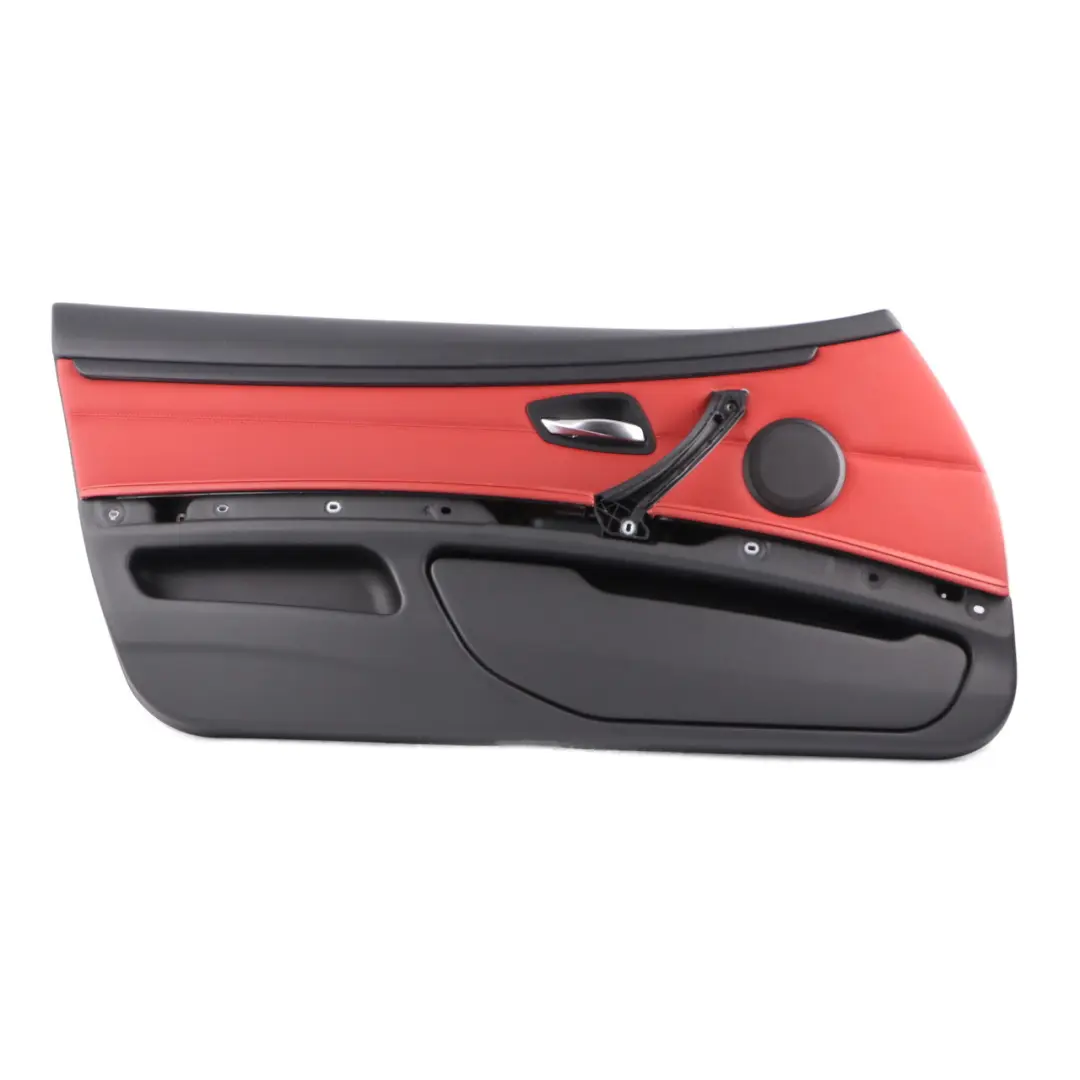 Door Card Front Left N/S Cover Trim Panel Lining Red Leather to BMW E92 E93 with Part number 7219051 BMW E92 E93 Door Card Front Left N/S Cover Trim Panel Lining Red Leather - SKU rhd-7219051-1 - Part number 7219051
