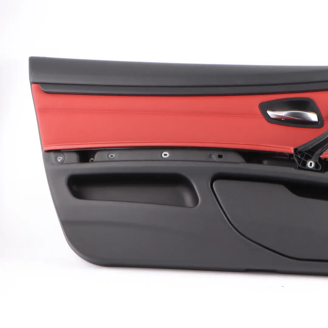 Door Card Front Left N/S Cover Trim Panel Lining Red Leather to BMW E92 E93 with Part number 7219051 BMW E92 E93 Door Card Front Left N/S Cover Trim Panel Lining Red Leather - SKU rhd-7219051-1 - Part number 7219051